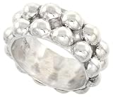 5/16 (8 mm) Sterling Silver Hand Made Double Bead Ring