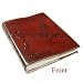Blank Leather Writing Journal "World" Cruelty Free Leather - 5" x 7"