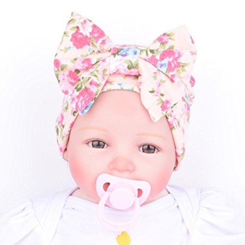 Sunward(TM) Newborn Baby Flower Bowknot Hospital Hat (1515cm/, Pink)