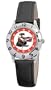 Disney Kids' D829S006 Wall-E Eve Time Teacher Black Leather Strap Watch
