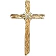 14K Yellow Gold Woodgrain Cross Pendant - 50.75x32.25mm