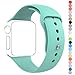 New Soft Silicone Sport Style Replacement Iwatch Strap Band for Apple Wrist Watch Series 1 Series 2 (Mint Green 42mm)