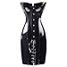 BSLINGERIE® Womens Lace Up Back Shiny PVC Corset Dress