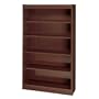 Safco 5-Shelf Reinforced Square-Edge Veneer Bookcase, Mahogany