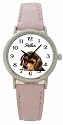 Reflex 1014215L - Femme / Filles Montre - Cadran Blanc - Chien - Sangle Rose