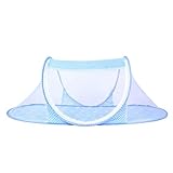 【ノーブランド 品】赤ちゃん　携帯型　折り畳み式　蚊帳　旅行　ベビーベッド　ワンタッチ　テント　全2色 - ブルー, XXXL