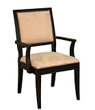 Dining Arm Chair with Cushion Seat - Black and Beige