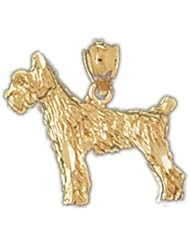 Dazzlers Solid 14k Gold Schnauzer Dog Charm Pendant Available in three colors from jewelsberry (weights: 1.9 grams only)