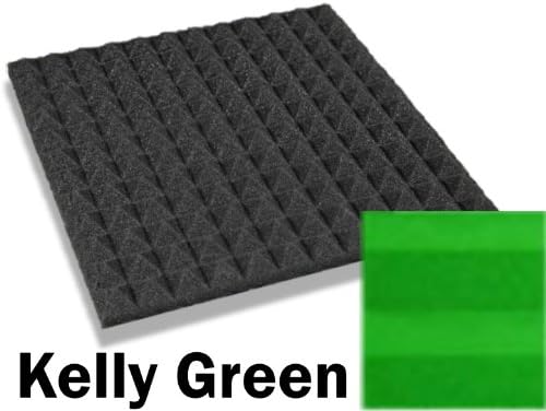 48 Pack of (12 x 12 x 1)Inch Acoustical Pyramid Foam Panel for Soundproofing Studio & Home Theater by ShopBox® (Kelly Green)