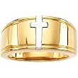 14K Two-Tone Gold Cross Lady's Wedding Band