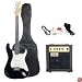 Austin Bazaar Black Electric Guitar Package with 10 Watt Amp - Beginner Kit