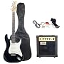Austin Bazaar Black Electric Guitar Package with 10 Watt Amp - Beginner Kit