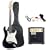 Austin Bazaar Black Electric Guitar Package with 10 Watt Amp - Beginner Kit