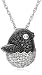 Sterling Silver Black and White Diamond Chick Pendant, (0.51 cttw)