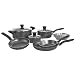 T-fal A821SA94 Initiatives Nonstick Inside and Out Dishwasher Safe 10-Piece Cookware Set, Black