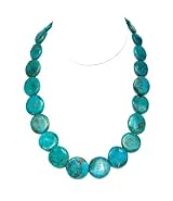 Necklace Graduated Turquoise Coin Shaped Disk