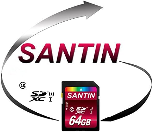 SANTIN@ 64GB SDXC Class 10 UHS-1 Flash Memory Card Up to 60MB/s