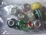 Pack of Ten (10) Assorted Colorful 100% Pure Murano Glass Bead Charms - Fits Pandora, Chamilia, Troll, and Biagi Charm Bracelets