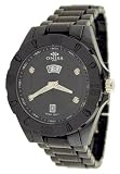 Oniss #ON8013-M1 Men's Black Ceramic Diamond Index Sports Watch