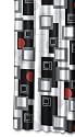 Black Red Gray White Contemporary Urban Beat Fabric Shower Curtain