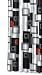 Black Red Gray White Contemporary Urban Beat Fabric Shower Curtain