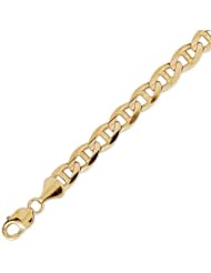 14K Solid Yellow Gold Mariner Chain Bracelet 9.2mm (23/64 in.) - 8.5 in.