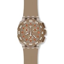 Swatch Men's SUIT400 Plastic Analog with Beige Dial Watch