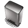 simplehuman Steel Bar Pedal Bin with Fingerprint-Proof Brushed Stainless Steel Finish, 38 Litre