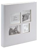 Walther UK-172 Babyalbum Little Foot mit Ausstanzung f&uuml;r pers&ouml;nlichen Namen, 60 wei&szlig;e Seiten, 4 Seiten illustrierter Vorspann, 28 x 30,5 cm creme in Geschenkbox