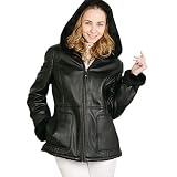 BGSD Women's Faux Shearling Lambskin Leather Parka Coat
