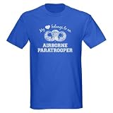 MY HEART BELONGS TO AN AIRBORNE PARATROOPER Dark T Military Dark T-Shirt by CafePress
