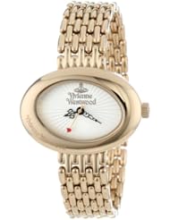 Vivienne Westwood Womens VV014WHGD Ellipse Swiss Quartz Gold Tone Bracelet Watch