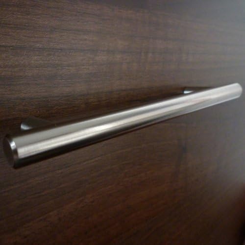20 x Brushed Steel T Bar Kitchen Door Handles 128mm hole centres by Handles & Ironmongery