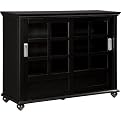 Brady Bookcase with Sliding Doors - Black