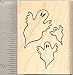 Halloween Ghost Trio Rubber Stamp - Wood Mounted
