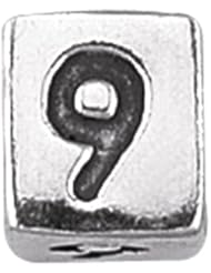 925 Sterling Silver Number "9" Bead For Chamilia, Pandora, Biagi, Personality, Reflections And More Charm Bracelets