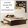 Full Size Storage bed PLUS Tall Storage Headboard (ESPRESSO)