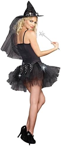 Miaoyifashion Women's Halloween 3 Piece Bewitching Witch Costume Black-XL