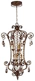 IMAGE OF World Imports Lighting 4136-90 Toulouse 6-Light Pendant with Crystals, Antique Gold