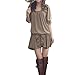 Allegra K Lady Half Sleeve Bowknot Decor Elastic Waist Ruffled Embellished Dress