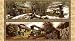 Currier & Ives Steam Engines Quilt Cotton Panel