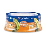 Verbatim 95339 4.7 GB up to 16x LightScribe Gold Recordable Disc DVD-R (30-Disc Spindle)