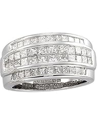 Jewelplus 2 ct tw Invisible Set Diamond Ring 14K White Size 08.00