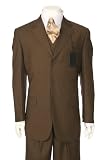 Sophisticated Chocolate Brown Three Piece Mens Suit + Free Stylish Necktie (A2005-14)