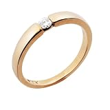14K Rose Gold Moissanite Tension-Set Ring - 7