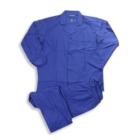 John Ashford - Mens Long Sleeve Broadcloth Pajamas, Violet Blue