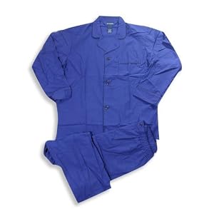 John Ashford - Mens Long Sleeve Broadcloth Pajamas, Violet Blue