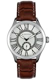Men's Brown Leather Silver Dial