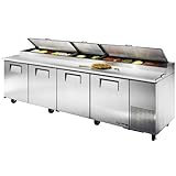 IMAGE OF True - Pizza Prep Table - Four (4) Door - 119-1/4