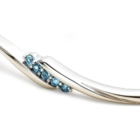 Sterling Silver Blue Topaz Bangle Bracelet